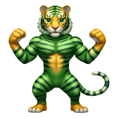 powerful green tiger full body sticker