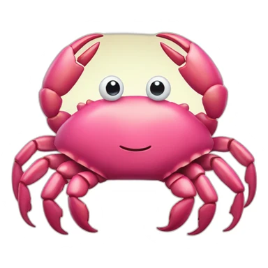gigantic pink crab, smiling sticker