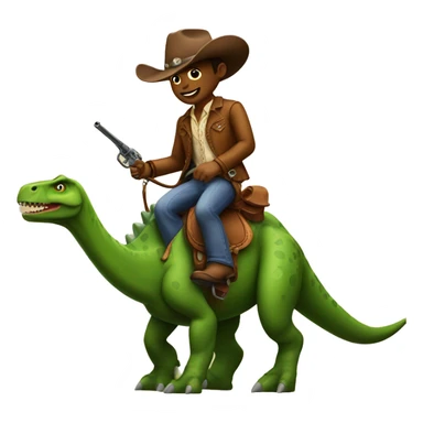 A cowboy riding a dinosaur sticker