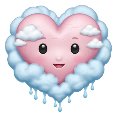 light pink heart with clouds sticker