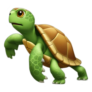 Tortue qui resemble  a un garcon qui joue au rugby sticker
