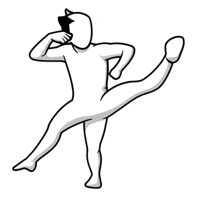 person doing a high kick sticker