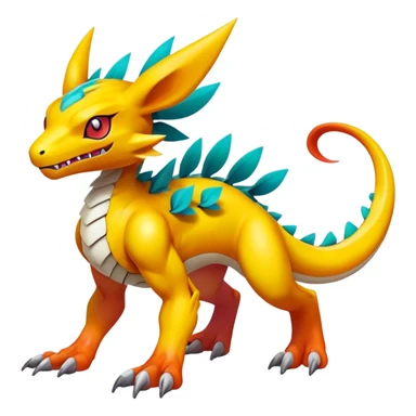 Colorful Exotic Pokémon-Digimon-Fakémon-hybrid-creature (full body) sticker