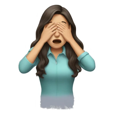 Brunette girl sneezing into her hands sticker
