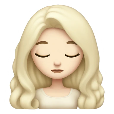 pale girl with long black hair sleeping  sticker