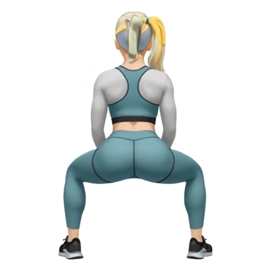 girl working out glutes shirt on but showing from behind but she's squatting and full body zoomed out also more coverage please  sticker