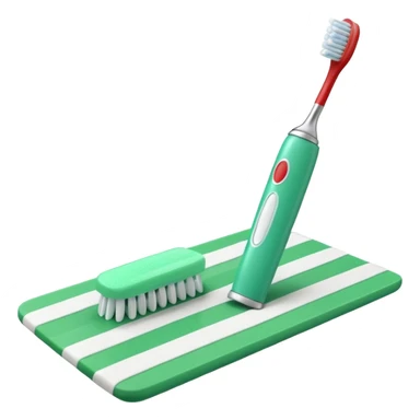 Toothbrush and toothpaste with  green Salah mat sticker