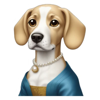 dog a girl with a pearl earring sticker