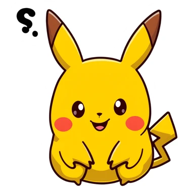 cartoon Pikachu with poop emoji sticker