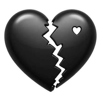 Siyah kırık kalp sticker