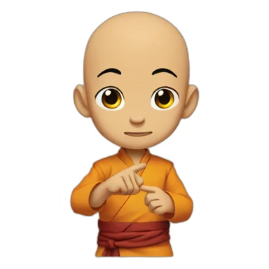 aang showing the finger sticker