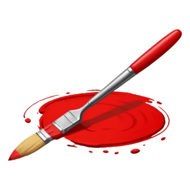 Red line painting brush sticker