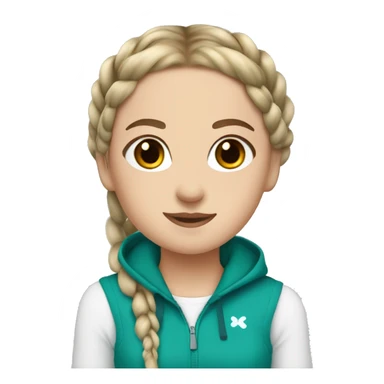 White girl with teal double Dutch braids and brown eyes  sticker