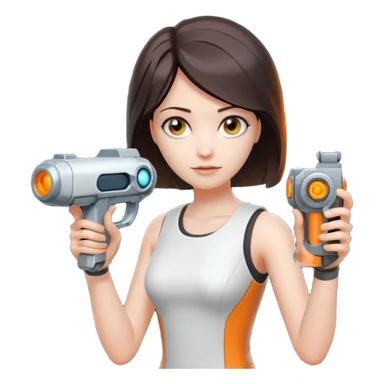 Chell portal gun glados sticker