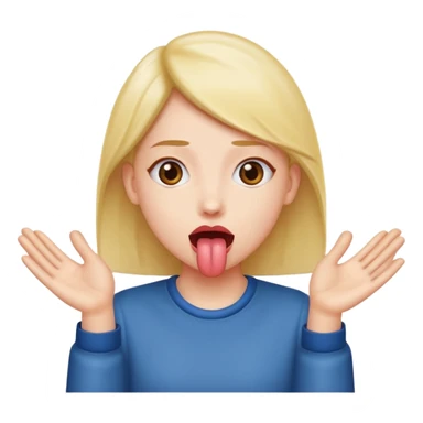 tongue out with hands to the side sticker