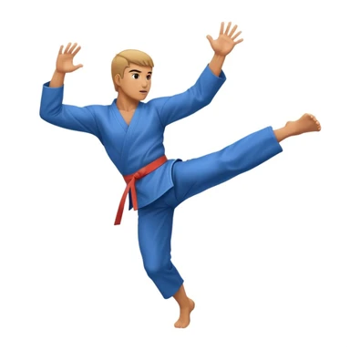 Karate kick in mid air sticker