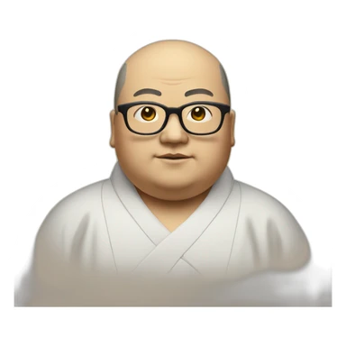 japanese fat priest with glasses no eyebrows sticker