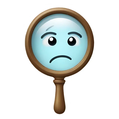 Magnifying Glass with sad face sticker