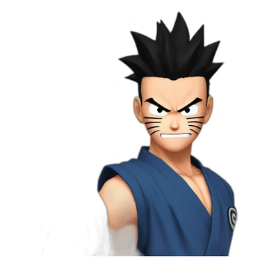 goku vs naruto vs rui vs zoro sticker