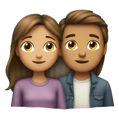 A boy and a girl cuddling the girl is short and the boy is tall sticker