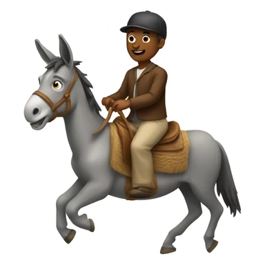 Human riding a Donkey  sticker