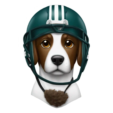 Dog with Phila Eagles helmet on  sticker