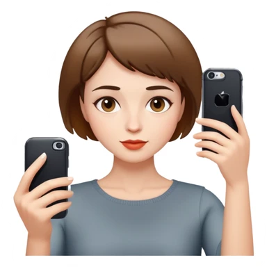 woman taking a selfie, short hair sticker