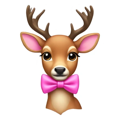 deer wearing pink bow sticker