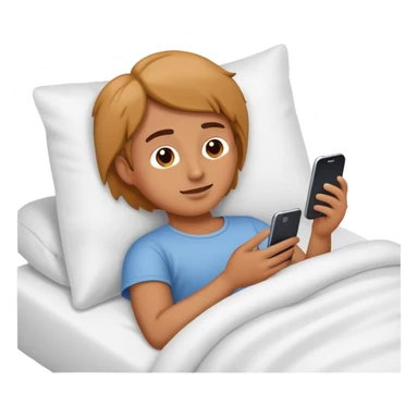 relaxing in bed on my phone sticker
