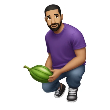 Drake the rapper moving an eggplant around sticker