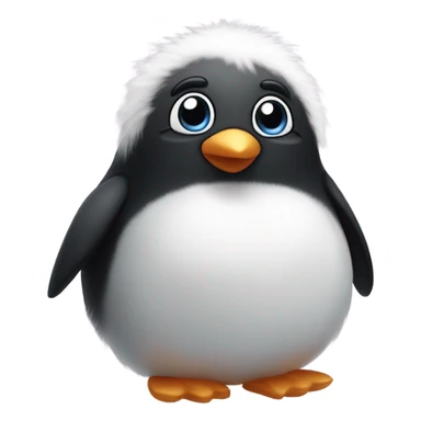 Cute fluffy penguin  sticker