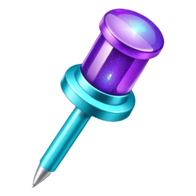 glitter purple and cian pin office sticker