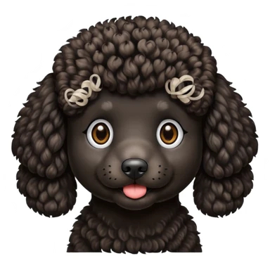 black poodle with brown fur around the mouth sticker