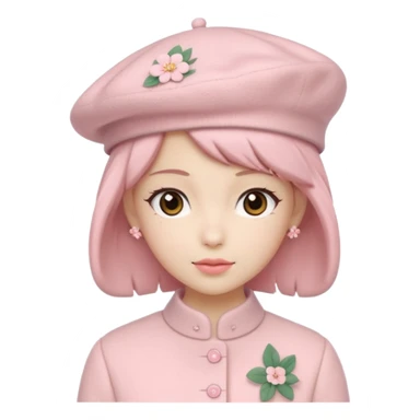 A pastel pink Sakura beret sticker