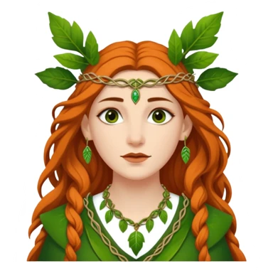 Leaf-necklace druid queen sticker