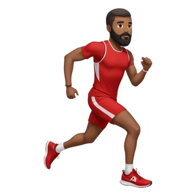 blackman with full beard running exercise sport red clothes sticker