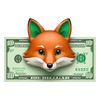 make 100 dollar bill with a small fox head outline in the middle sticker