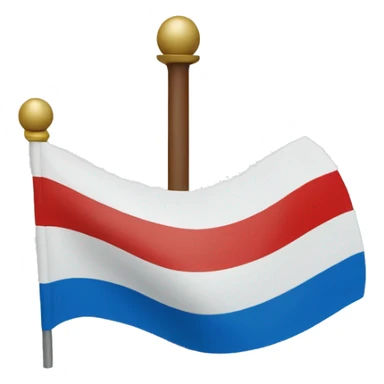 blue flag with a white circle in the middle, three stripes on the bottom white, red, green sticker