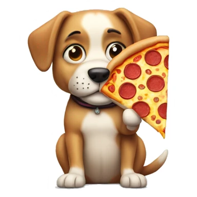 Dog holding a pizza standing sticker