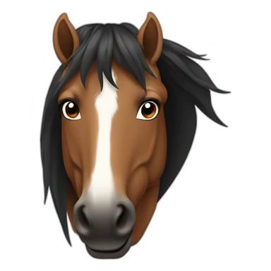 Brown horse with black hairs From the front sticker