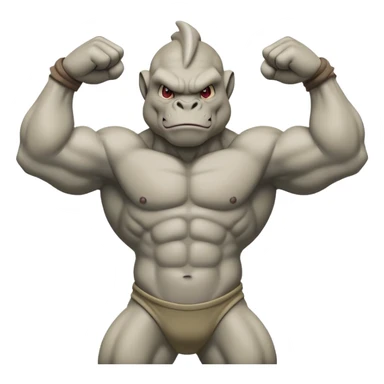 Machop Pokémon flexing arms sticker