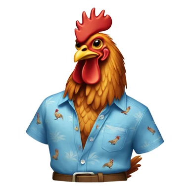Rooster wearing a blue Tommy Bahama shirt sticker