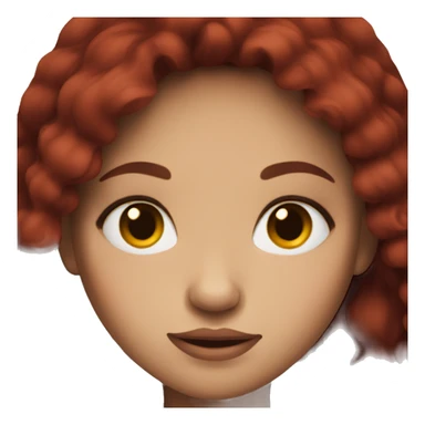 Dark red hair girl with black eyes  sticker