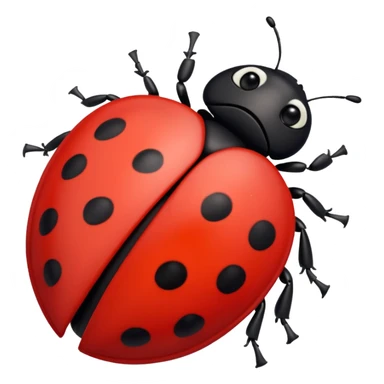 ladybug but the black dots are black hearts sticker