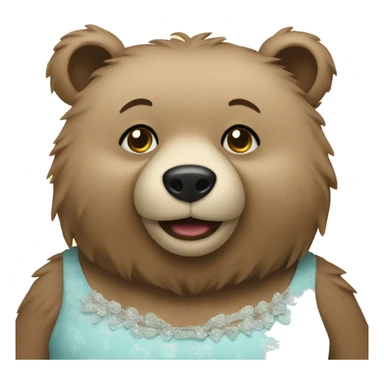 Bear in a dress sticker