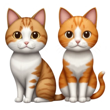 3 different coloured short haired cats including; a dark brown tabby and white cat, and a dark grey and white and a ginger and white sticker