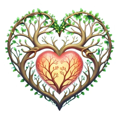 enchanted forest heart sticker