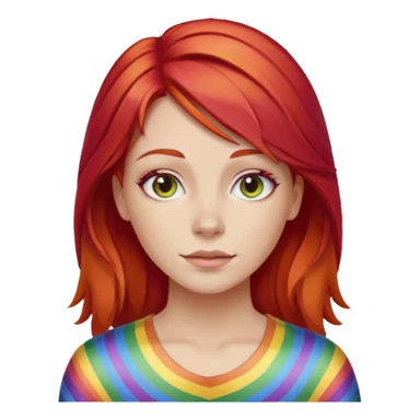 rainbow female with red hair  sticker