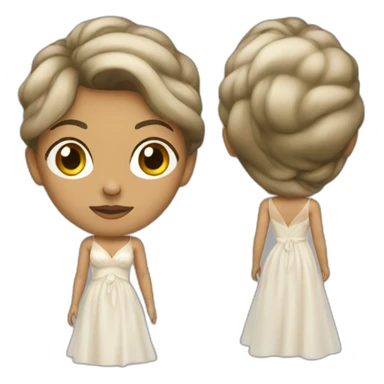 Woman wearing a translucent gown sticker