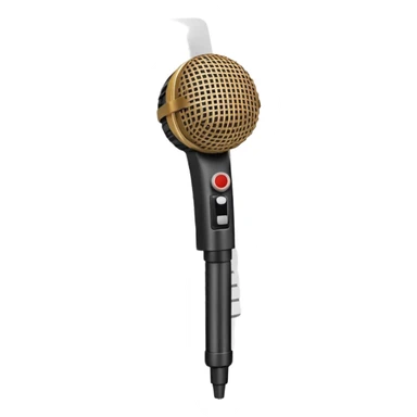 minimalist, flat iconography design; suitable to be used as an emoji/reaction in chat: a document with a folded corner and horizontal lines, outlined in a brick pattern. At the top center of the document is an icon indicating ai. In front of the document a microphone icon sticker